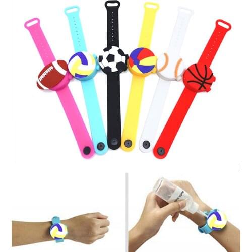 HOT Portable Silicone Soap Bracelet Wristband Hand Dispenser Band Bracelet Baseball Football Design