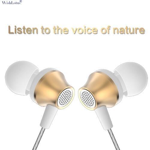WishLotus wired in-ear earphones with microphone heavy bass metal headset noise reduction for Smartphone MP3/MP4 Tablet PC