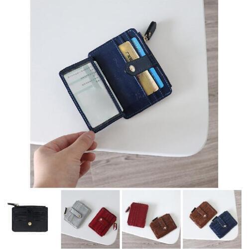 Droppshiping Simple Women Purse PU Leather Zipper Coin Pouch Short Wallet Casual Card Holder Billfold d88