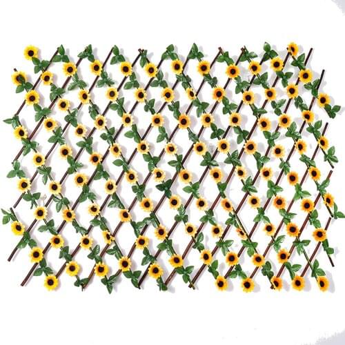 Garden Fence Radish Seaweed Grap Hanging Ivy Leaves Wooden Telescopic Wood Artificial Fake Flowers