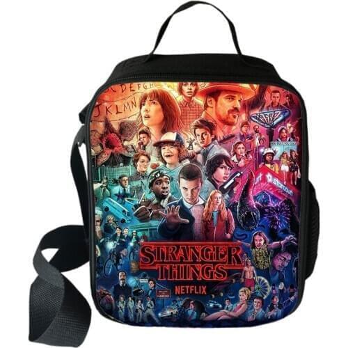 Stranger Things Cooler Lunch Bag Cartoon Girls Portable Thermal Food Picnic Bags for School Kids Boys Box Tote