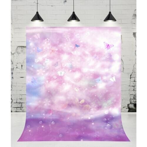 VinylBDS Butterfly Blur Dreamy Baby Shower Photography Backdrops Bokeh Spots Photo Studio Birthday Background for Children Props
