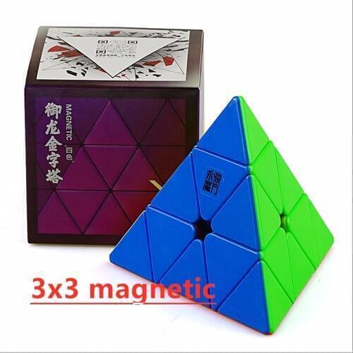 YongJun Yulong M 3x3 Magnetic Pyramid cube Yulong 3x3x3 Magnetic Pyramid Magic cube Yongjun Pyramid cubo magico