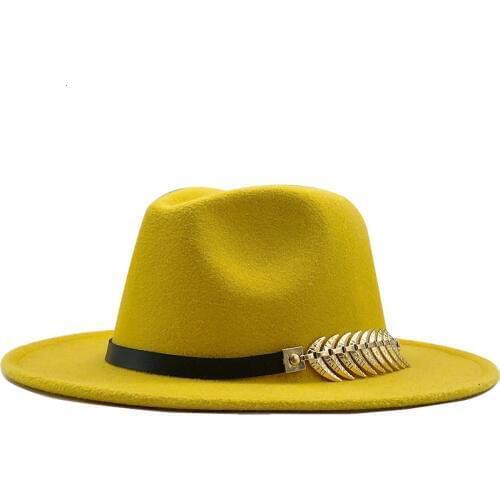 Women Wide Brim Wool Felt Jazz Fedora Hats Panama Style Ladies Trilby Gambler Hat Fashion Party Cowboy Sunshade Cap