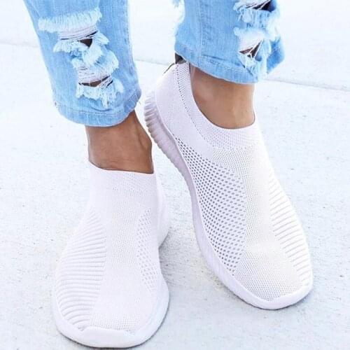 Plus Size Summer Slip on Sock Sneakers Womens Sports Shoes for Gym White Woman Sport Sneakers Female Running Sneakers GMB-1666