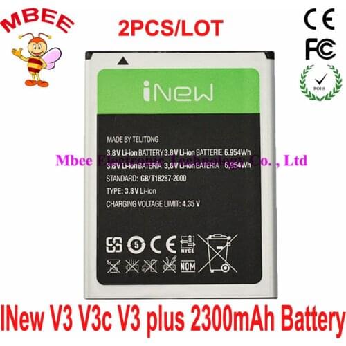 2PCS/LOT 2300mAh Original iNew V3 V3C V3+ V3 Plus Battery Batterie Bateria Batterij Accumulator AKKU PIL Cell Phone Battery