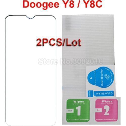 2PC Scratch proof Tempered Glass For Doogee Y8 6.1 Screen Protector Premium Smartphone Front Film For Doogee Y8 Y8C Glass Cover