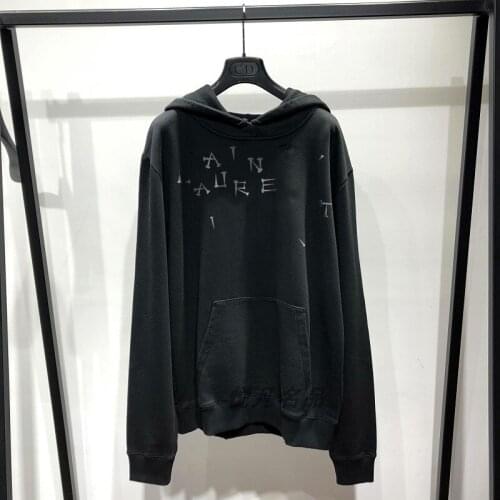 2021 Women Cotton Long Sleeve Sweatshirt Plus Size Letter Print Black Hooded Pullover Female Fashion Casual Loose Hoodies G13