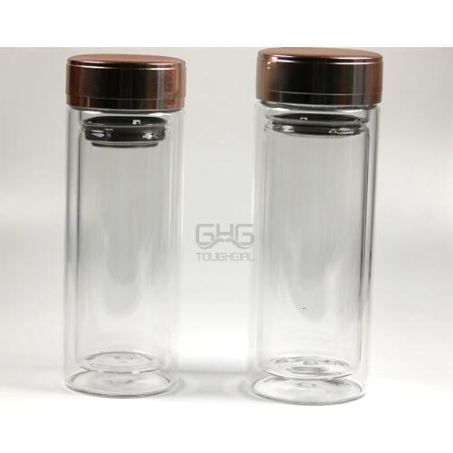 280/350ML Office Outdoor Glass Tea Bottle Infuser Brief Portable Drinkware Water Bottles High Borosilicate Double Wall Glass Cup