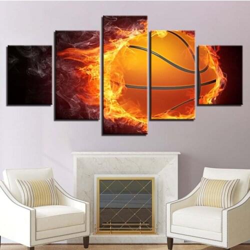 Canvas Painting HD Prints Home Decoration 5 Pcs Wall Art Basketball Modular Living Room Creative Picture Artwork Poster(No Frame
