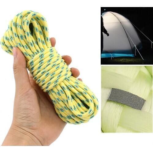 AIJJU 10m Dia 5mm Reflective Paracord Light Camping Rope for Tent Tool for Outdoor Use DIY Parachute Cord Rope