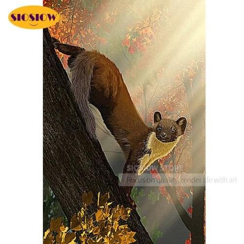 Diamond Painting 5D Diy Embroidery Cross Stitch Kit Full Drill Resin Home Decoration Square/round Animal Ferret Cute Needlework