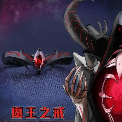 Anime Devil Satan Ring S925 Sterling Silver Rings Demon Finger Rings Adjustable Jewelry Cosplay ring Birthday Gift Props New
