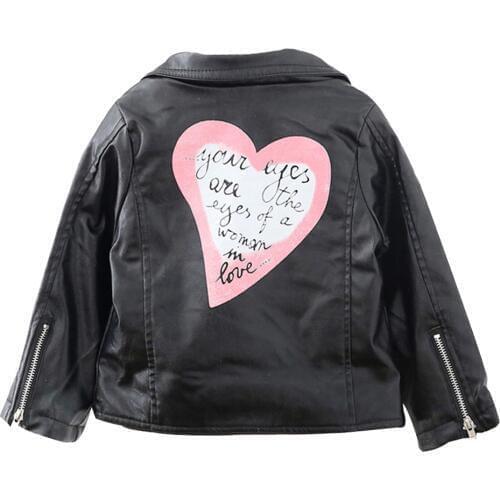 Spring Autumn Kids Leather Jacket For Girls Fashion PU Jacket Girls Outerwear Baby Girl Jackets Coats Children Clothing