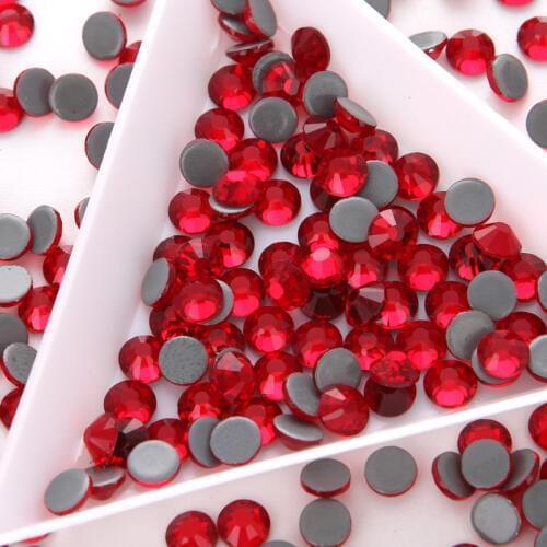 Red AAA+ Best Quality Crystal Clear DMC Hot Fix Rhinestone More Shiny Super Bright Hotfix Iron On Stones SS6-SS30