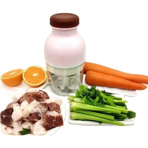 Kitchen Grinding 600ml Portable Mini Food Processor Electric Juicer Chopper Supplement Machine For Meats Nuts Onions Grind