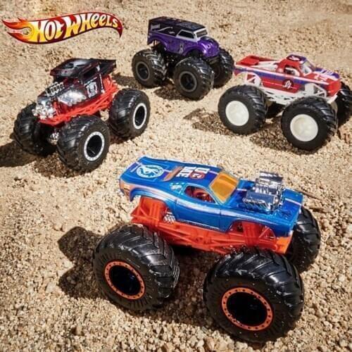 Monster Tracks 1:64 Models Car Hot Wheels Train Diecast Collection Trucks Hotwheels Metal Boys Hot Toys for Children Kids Gifts