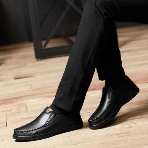 Mens Genuine Leather Leisure Shoes High Quality Comfy Soft Casual Loafers Shoes Oxford Men Moccasins Sapato Social Masculino I