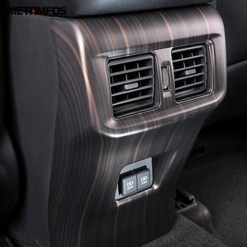 For Toyota Rav4 Rav 4 2019 2020 2021 Armrest Box Rear Air Condition Vent Outlet Cover Trim Sticker Carbon Fiber Car Accessories