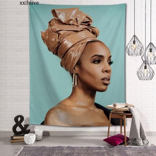Wall Tapestry Actor Singer Kelly Rowland Background Decorative Wall Hanging For Living Room Bedroom Dorm Room Home Decor