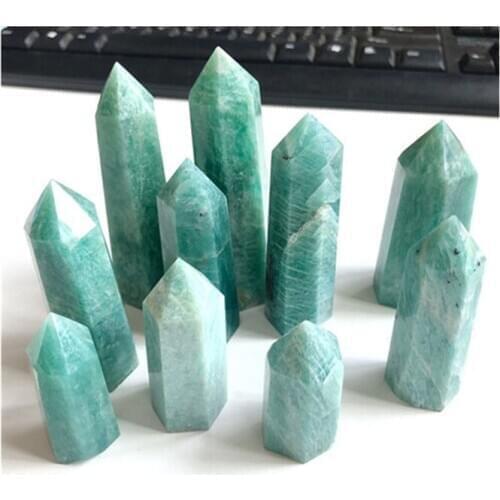 Natural quartz tower amazonite wand points crystals healing color stone for Home Decoration