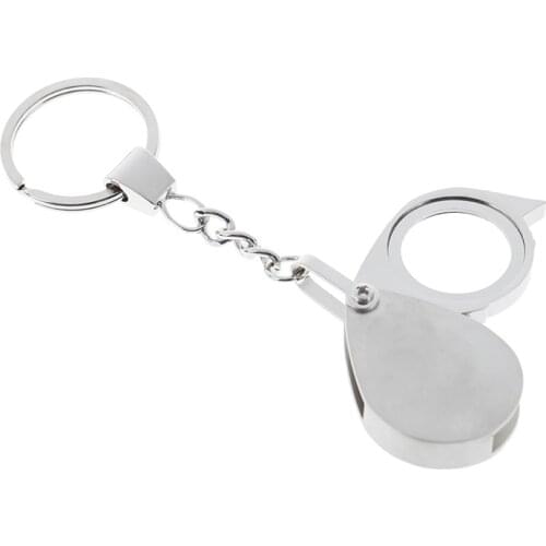 New Hot JETTING Magnifying Glass Lens With Keychain Loupe Folding Pocket 10X 15X Magnifier Loupe