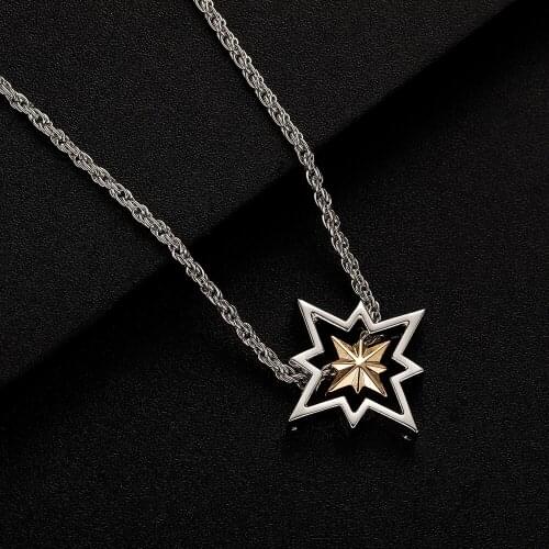 Captain Necklace Star Logo Pendent Detachable Charms 4-Way Wearing Anime Cosplay Accessories Womens Jewelry Silver
