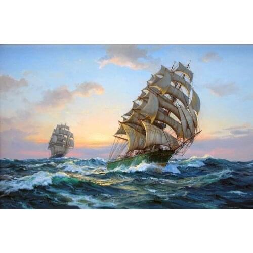 Sailing Cross Stitch Kits sea scenery Needlework Sewing Embroidery Crafts 14ct Unprinted DIY Arts Handmade Home Decor