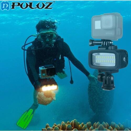 PULUZ Photo Underwater Diving Waterproof LED Flash Video Light Mount W/h Hot Shoe Base Adapter for GoPro Hero 4/3SJCAM Xiaomi Yi