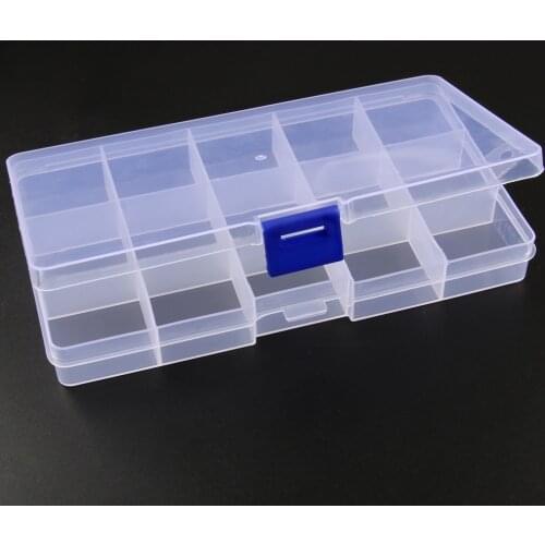 15 Grids Compartment Storage Box Jewelry Earring Bead Screw Toy Parts Holder Case Display Organizer Container Adjustable