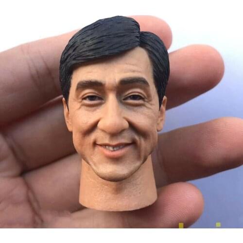 1/6 Long Neck Jackie Chan Head Carved Kung Fu Master Fit 12'' COO Figure
