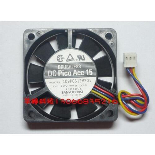 SANYO DENKI 109P0612M701 Server Cooling Fan DC 12V 0.07A 60x60x15mm 3-wire