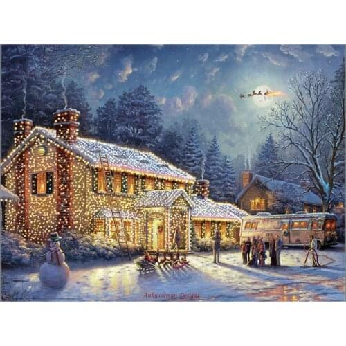 Counted Cross Stitch Kits Needlework Embroidery - Crafts 14 ct Aida DMC Color DIY Arts Handmade Home Decor - Christmas Vacation
