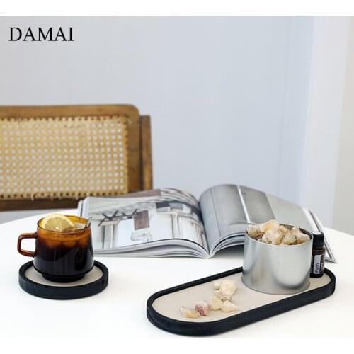 Nordic Modern Wood Trays Decorative Shallow Mouth Storage Tray Jewelry Display Plates Afternoon Tea Coaster Food Display Plate