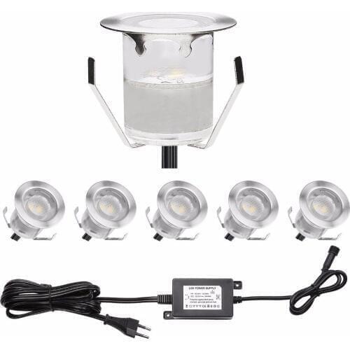 QACA LED Deck Light Outdoor Garden Patio Stairs Landscape Decor LED Lighting In-ground 6pcs/set B110-6