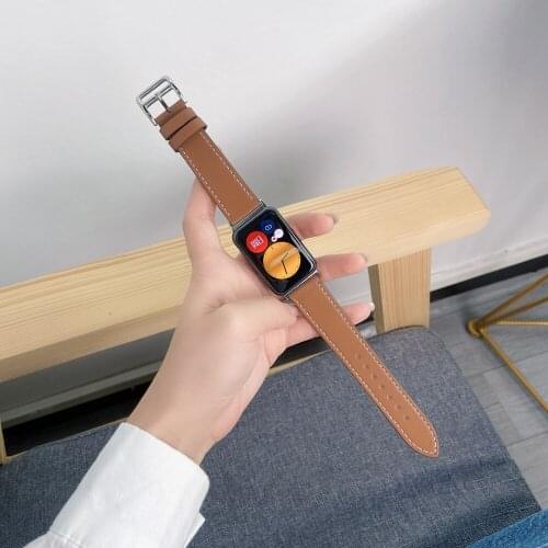 High Quality Leather Wristband for Huawei Watch FIT Strap Barcelet Loop Huawei Smart Watch fit Band Replacement