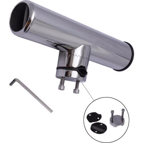 BOAT STAINLESS STEEL CLAMP ON FISHING ROD HOLDER WITH WRENCH AND GASKETS