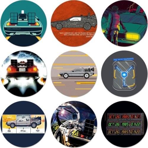 Back to the Future DeLorean Time Machine Icons Pins Badge Decoration Brooches Metal Badges For Clothes Backpack Decoration 58mm