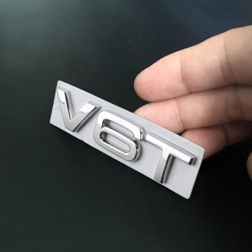 1 Pcs V6T V8T Logo Metal Emblem Badge Decals Car Stickers For Audi S3 S4 S5 S6 S7 S8 A4L A5 A6L A3 A4 A7 Q3 Q5 Q7 B6