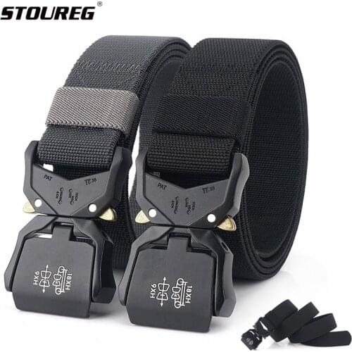 10Colors Men Tactical Belt Military Army Laser Cut Combat Belt Adjustable Nylon Belt Outdoor Metal Buckle Belt
