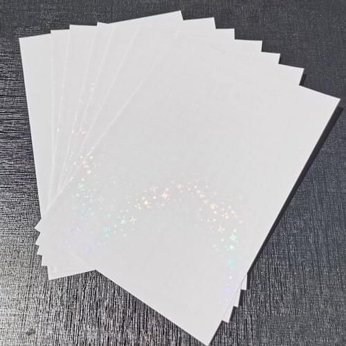 100Sheets 148x210MMHolographic Small Five Stars Foil Adhesive Tape Back Laminating On Paper Plastic DIY Package A5 Color Card