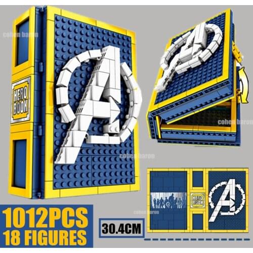 Marvel Avengers 1012PCS 18 Figures Iron Man Spidermans Black Widow Captain Collection Book Building Block Brick Kid Gift Toy