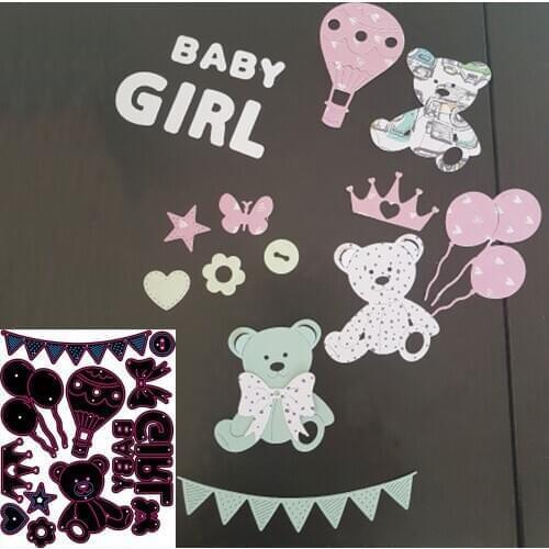 12PCS-SET GIRL BABY Metal Cutting Dies for DIY Scrapbooking Creative Decoration die cutter craft kids handmade