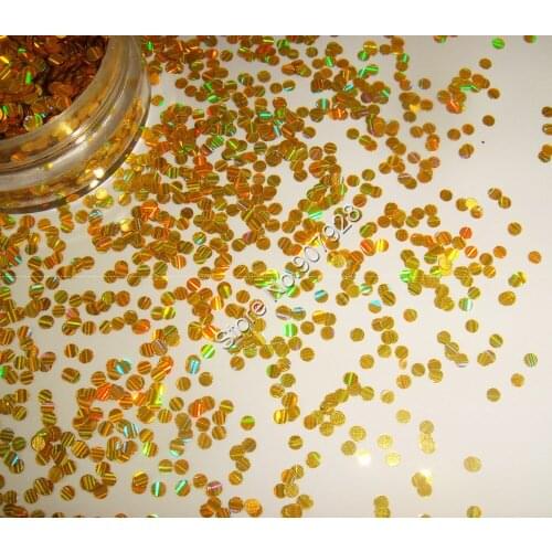2mm Laser Strip Effect Round Shape nail art Glitter Gold Color nail design powder for nail gel polish,make up,decoration