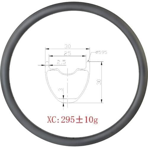 295g 27.5er MTB XC SL 30x30mm carbon rim tubeless clincher 30mm deep 650B matte glossy 24H 28H 32H cross country bike wheel