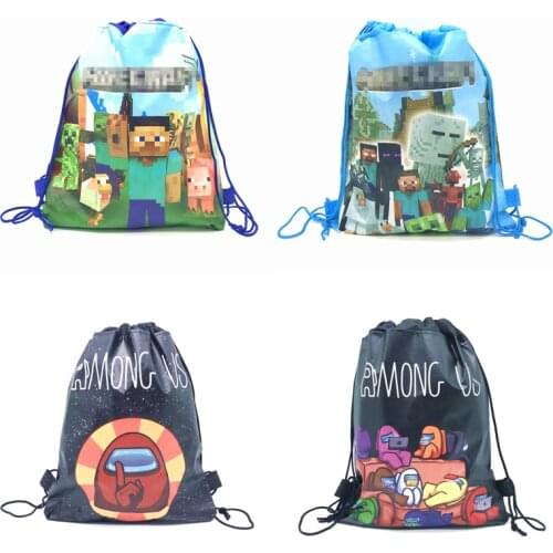 6/12/24/30pcs New Kids Adult Among Theme Drawstring Bag Childrens School Backpack Shopping Satchel Bundle Rucksack Gift bag
