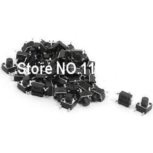 6mm x 6mm x 6.5mm Round Pushbutton 4-Pin Momentary Tactile Switch