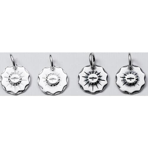 925 Sterling Silver Round Flower Design Peace Dove Charms 11MM European Style Necklace Bracelet S925 Silver Pendant DIY Jewelrys