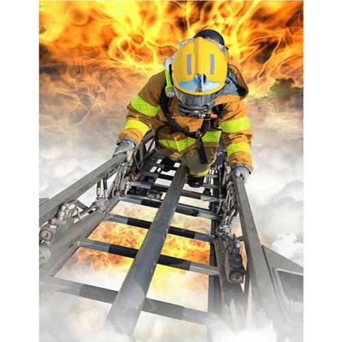 DIY 5d diamond painting cross stitch Firefighters Fire Full square round diamond embroidery Full Display mosaic rhinestones