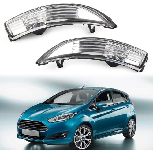 1 Pair Car Rearview Mirror Turn Signal Light Shell Cover Left + Right For Ford Fiesta 2009 2010 2011 2012 2013 2014 2015